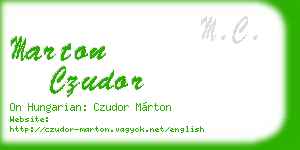 marton czudor business card