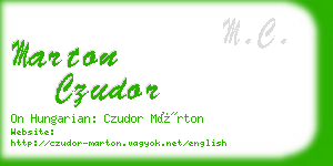 marton czudor business card